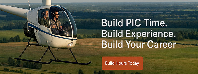 Helicopter pilot time building and hour building with Helicopter Academy